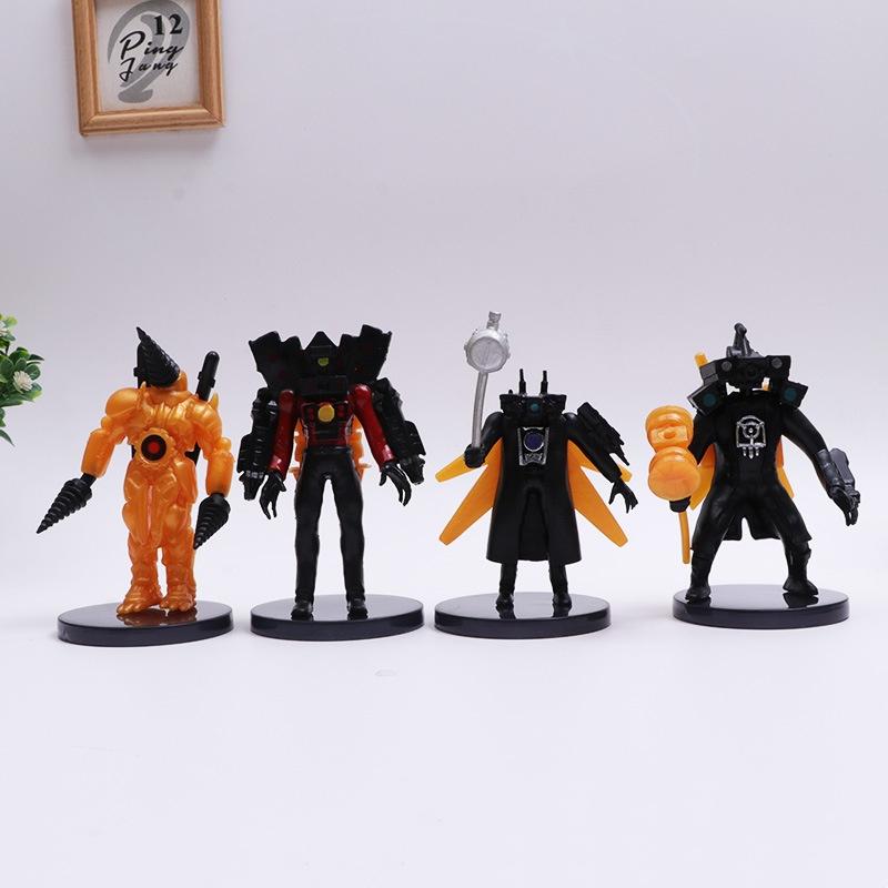 Skibidi Cameraman Toilet Titan Clockman Figurines Animated Decoration Character