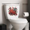 Rose Butterfly Toilet Sticker Self Adhesive Bathroom Wall Sticker Flower Decals For Home Bathroom Decoration