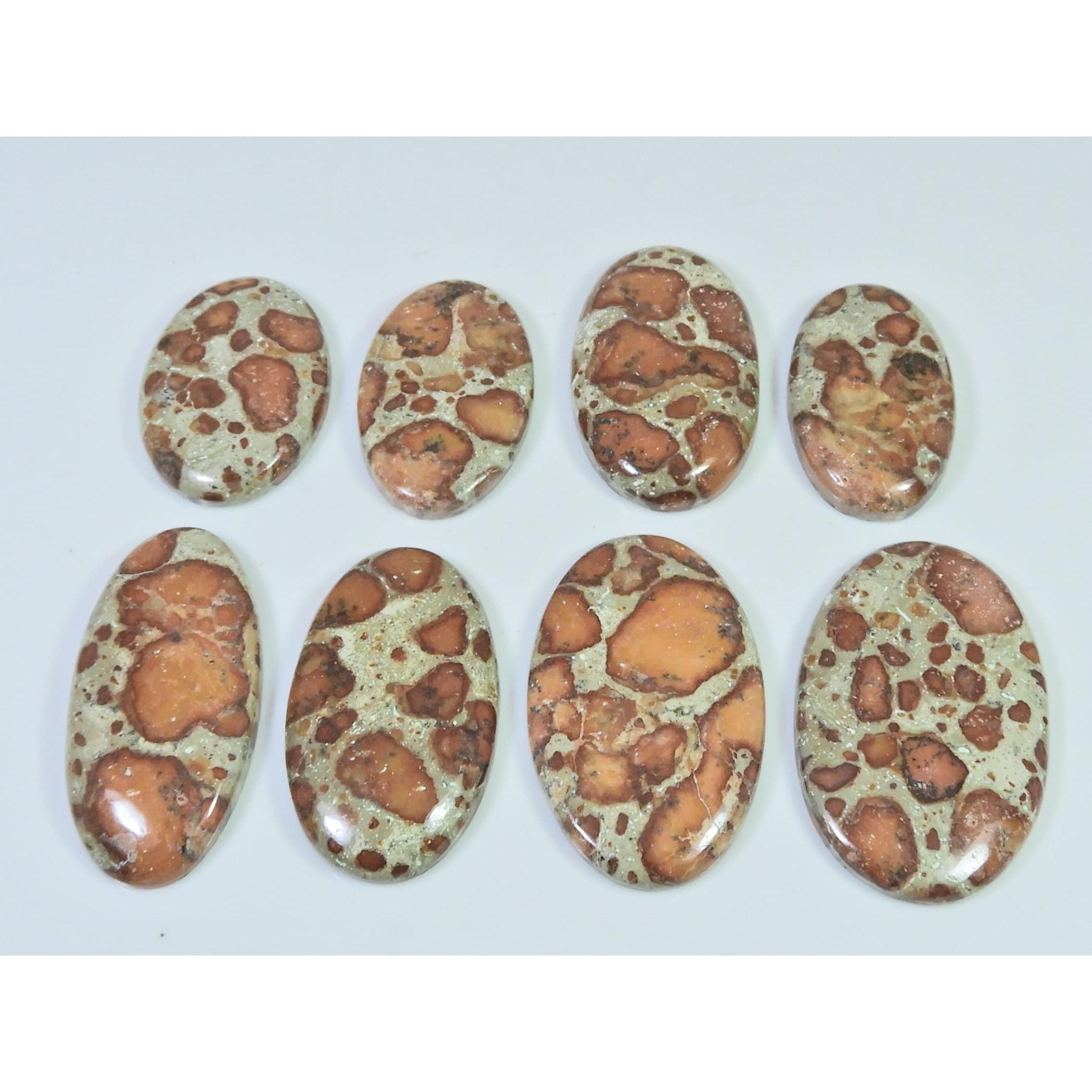 255Cts. Natural Asteroid Jasper Oval Shape Cabochon Loose Gemstone 08Pcs Lot C-2445