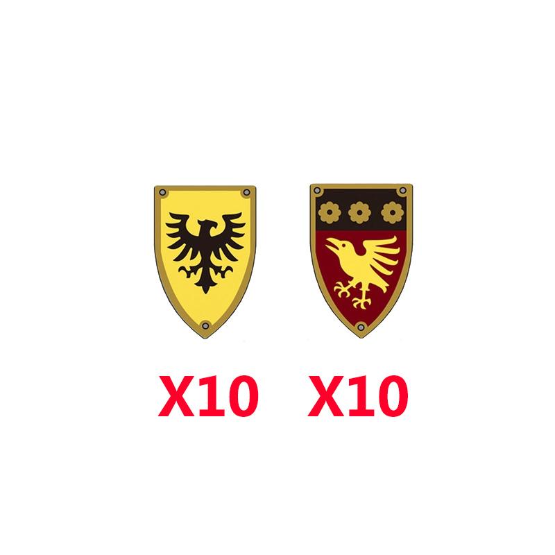 Medieval Military Castle Knight Soldier Shields Building Blocks Flags Movie Figures Accessories Mini Compatible Brick Toy Gifts