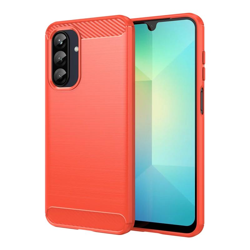 

For Cover Samsung Galaxy A26 A36 A56 A16 A06 Case Anti-knock Soft Silicone Carbon Fiber Back Case For Samsung A26 A16 A06 Case For Samsung A56 красный