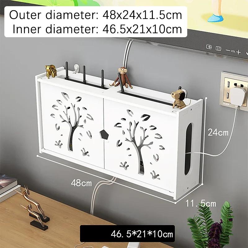 WIFI Router Wall Mounted Organizer Shelf Cable Power Plus Wire TV Set-Top Box Storage Rack for Home Office Storage Supplies