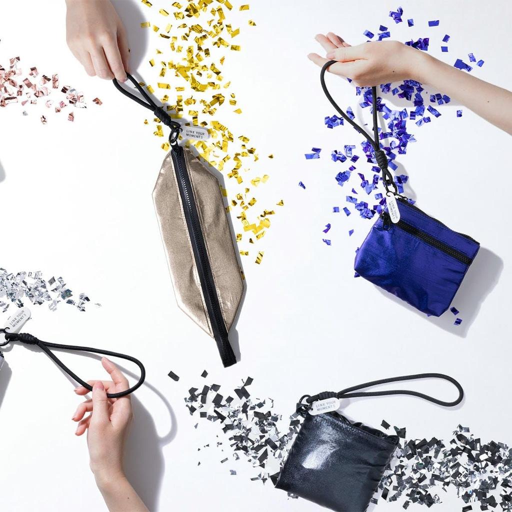 Mini Pouch with Hand Marks Champagne Strap, Collection, Gold, HDS-PO01-MGD