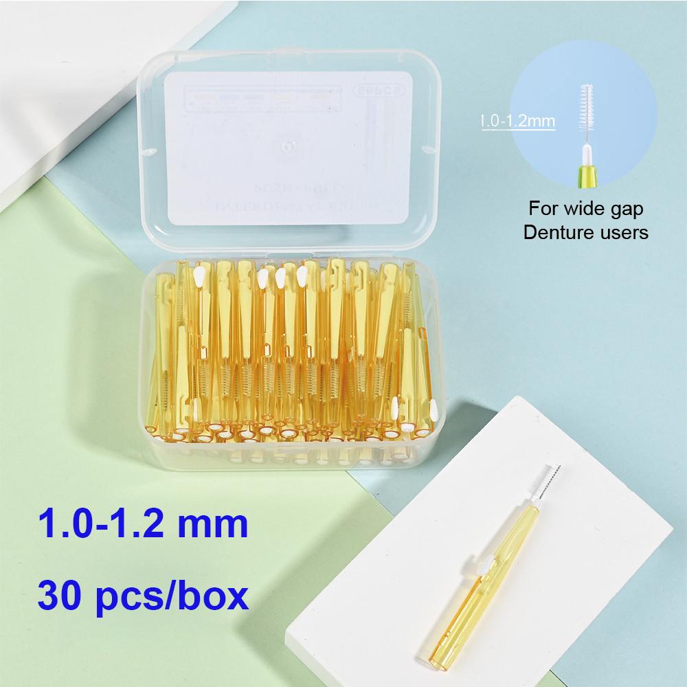 30Pcs Box Push Pull Interdental Brush Teeth Cleaning Orthodontics Oral Care Dental Tool Floss Toothpick Orthodontic Tooth Brush