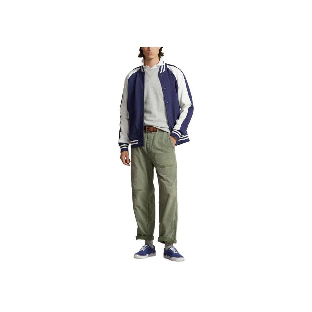 Polo Ralph Lauren Color Block Logo Drachenstickerei Einreihige Jacke Herrenjacken Blau MNPOKNI16823348-400