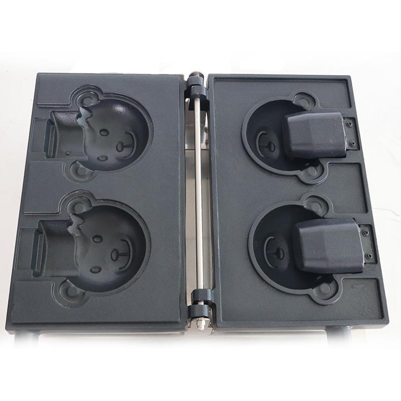 

2шт. вафельница в форме головы медведя электрическая машина с открытым ртом типа «медведь» для приготовления мороженого «Тайяки» 1800 Вт коммерческая вафельница для закусок EU Plug&220V