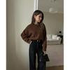 Round Neck Casual Loose Women Sweater 2026 Autumn Winter Pullover Short Sweaters Solid Color Basic Tops Fashion Simple Long Sleeve Elegant Clothing