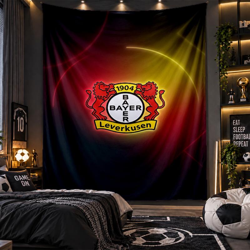 Wall Hanging Tapestry Bayer Leverkusen Football Print Cloth for Living Room Bedroom Home Decor