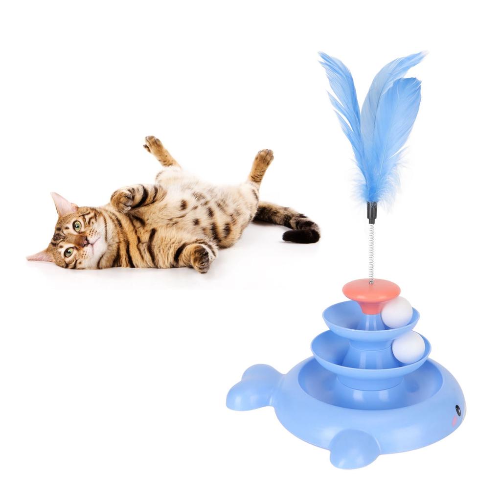 Cat   Tower Toy 3   Detachable Pet Track Interactive Toy with Teasing   for Kitten Exercise