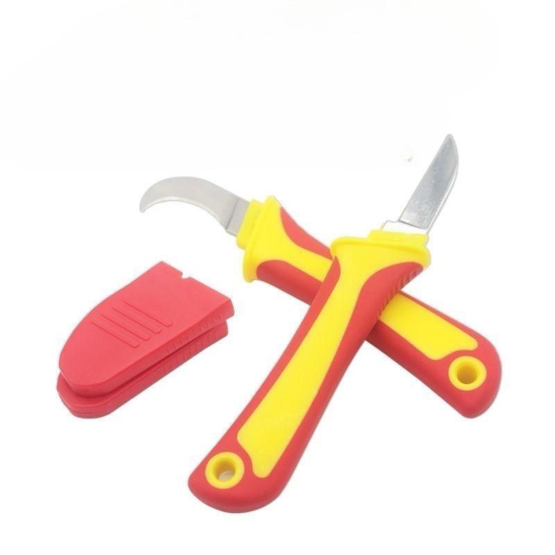 Multi-functional Plastic-handled Electrician's Knife, Cable Stripping Knife, Cable Cutting Tool for Wire Cutting.