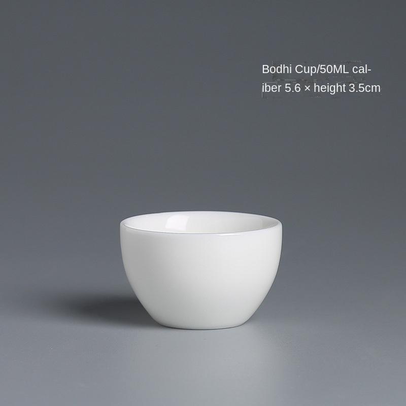 White Jade Kung Fu Small Tea Cup Tea Bowl Master Cup Egg-Shell White Porcelain Cup Jade Porcelain Tea Set Tea Tasting