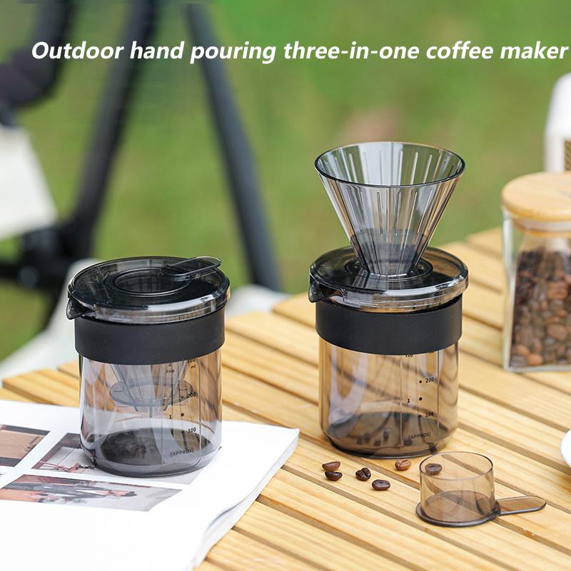 Hand-Brew Three-In-One Coffee Pot With Scale Food-Grade Thick Material Coffee Cup Travel Camping Coffee Storage Cup