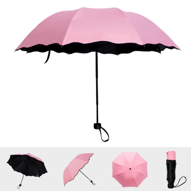 Minimalist 3-Folding Manual Sun Protection Umbrella with 190T Nylon Fabric for Summer