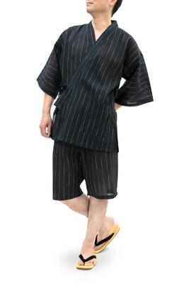 Aiai Jinbei Pyjama Baumwolle und Leinen Kühl und Perfekt für den Sommer und 10 Muster Stilvolle Loungewear und Pyjama-Set Herren-Set, Shijira, 85% Baumwolle, 15%