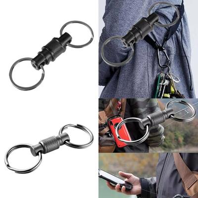360 Degree Rotation Quick Release Keychain Fast Release Mechanism Multifunctional Design Quick Pull Keyring Aluminum Alloy