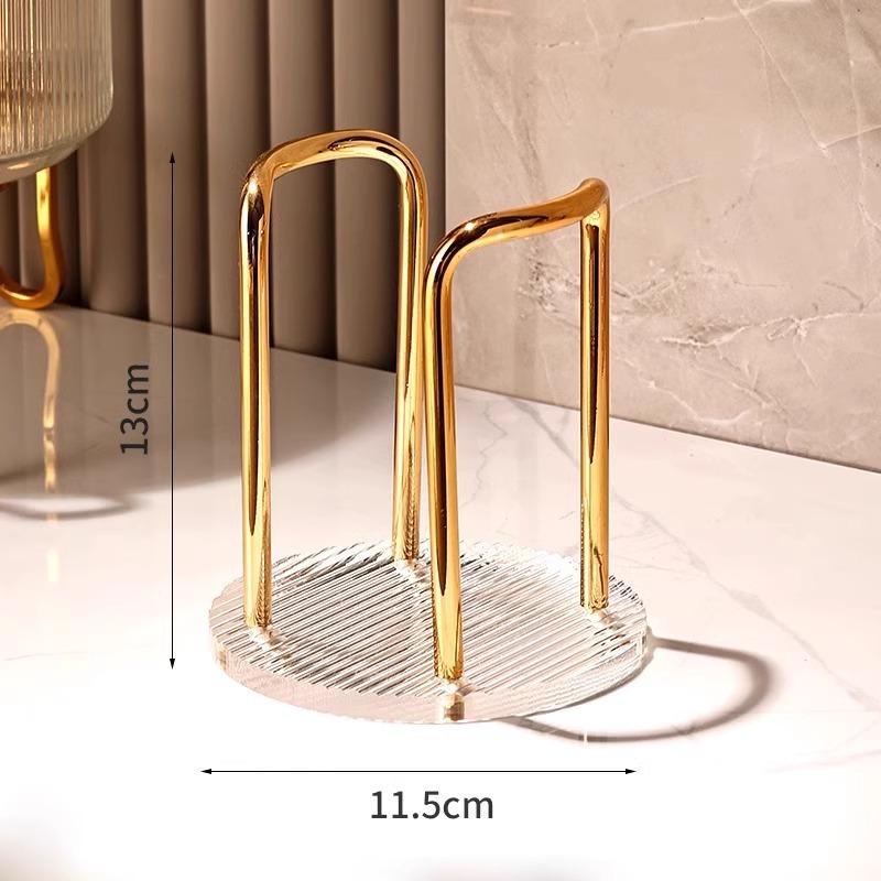 1pc Luxury Disposable Cup Storage Holder Water Tea Cups Dispenser Rack Shelf with Longer Stick Mug Display Stand Home Organizer