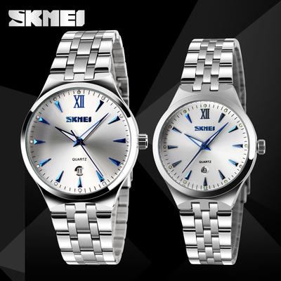 New Fashionable Men's Steel Belt Calendar Waterproof Sports Watch Simple Quartz Watch Luminous