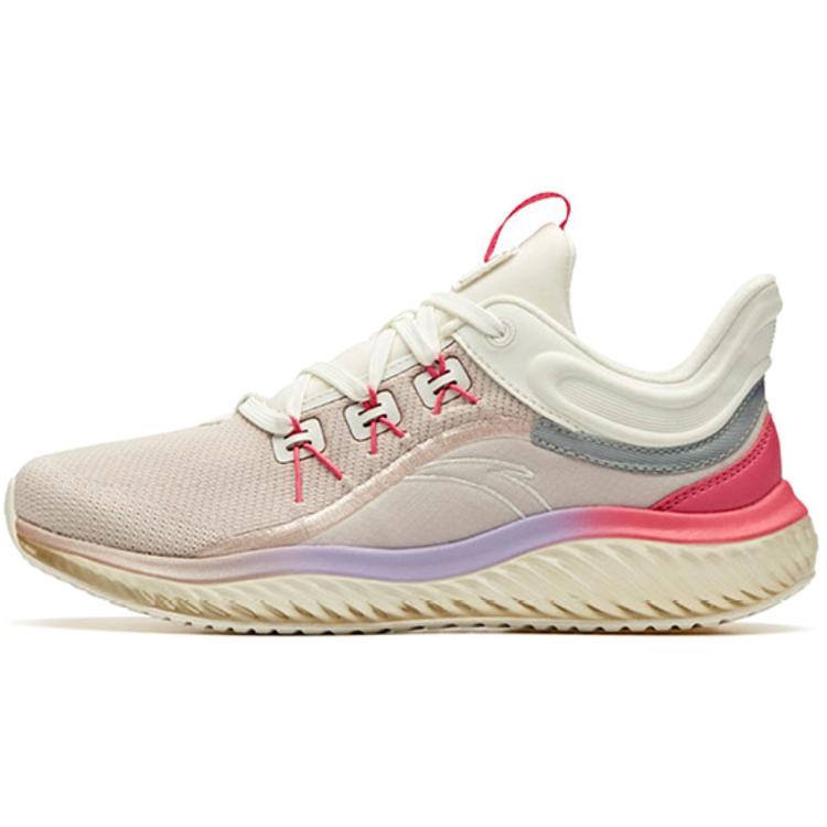 

new Anta Cushioned Slip Resistant Breathable Low Top Running Shoes Women s Gray White Purple 36.5