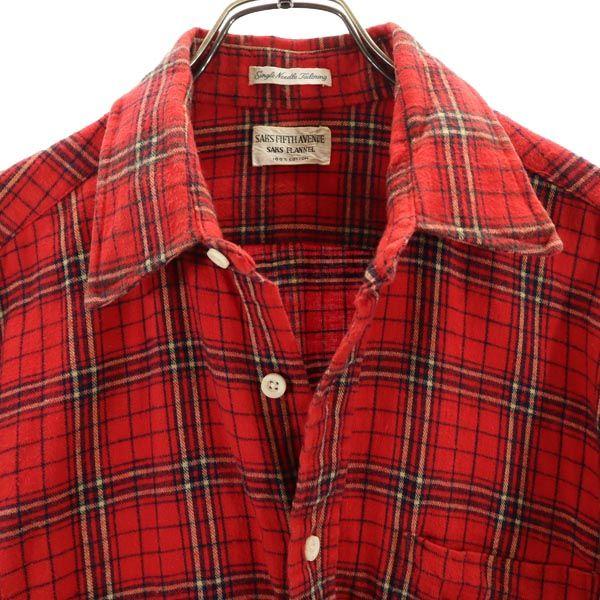 Vintage 60s Check Long Sleeve Shirt L Red Series Men's Used