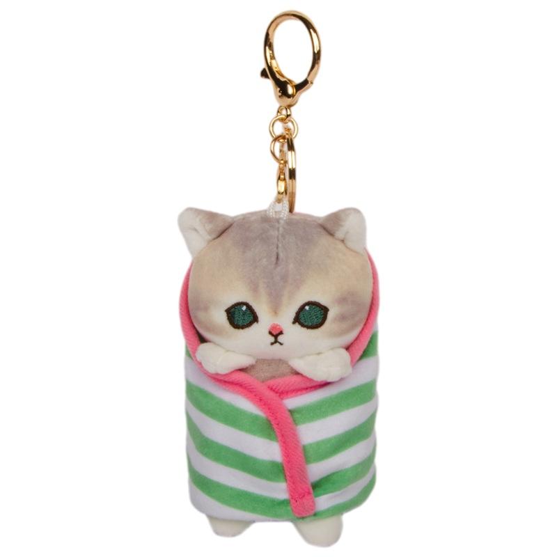 Mofusand Cat Keychain Wrapped Quilt Plush Doll Car Bag Pendant Couple Keyring