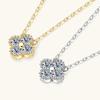 Four-Leaf Clover Necklace: Japanese & Korean Style, S925 Sterling Silver Moissanite Pendant, Gold-Plated Clavicle Chain