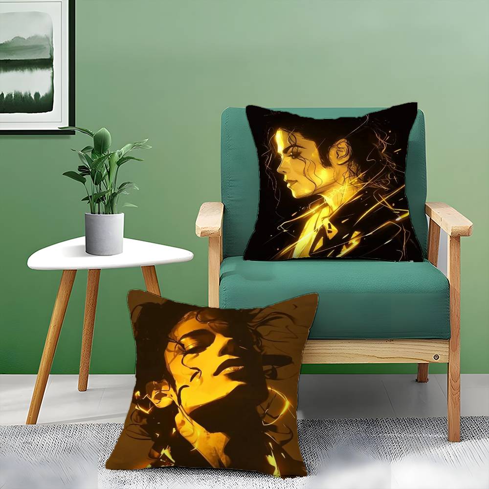 The King of Pop Michael Jackson-A Pillow Case Anti-dustmite Pillowcase Invisible Zipper Silky Short Plush Sofa Cushion Cover