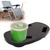 Durable Folding Chair Side Table Attachment, Plastic Beverage and Snack Storage Tray Universal Chair Cup Holder