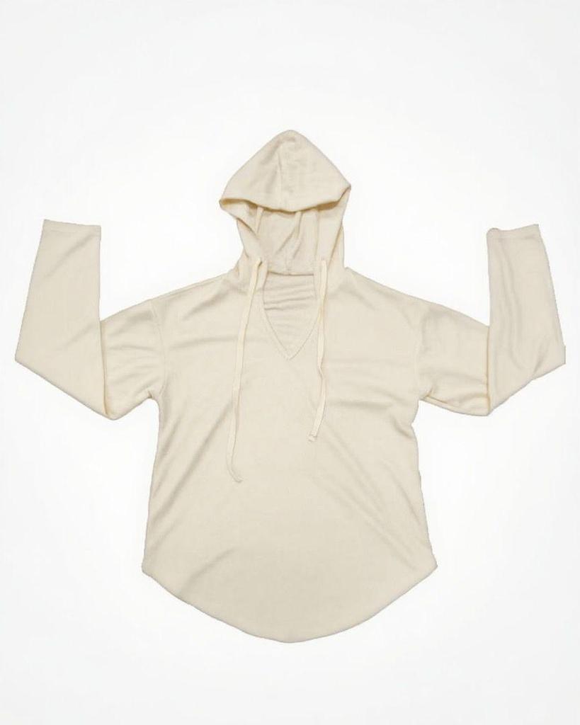 Elegant 2025 V-Neck Women's Hoodie - Soft Long Sleeve Drawstring Sweatshirt