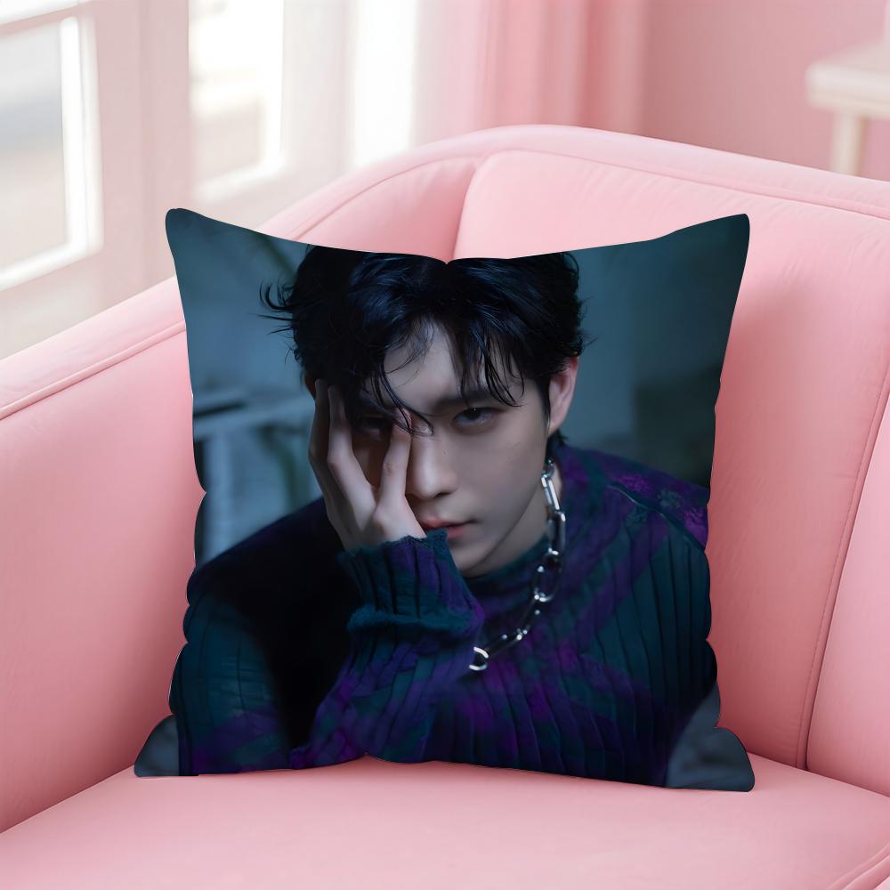 Hot Handsome Korean Actor KKim Youngdae Cushion Cover Pillowcase Short Plush Invisible Zipper Room Sofa Cushion Cover