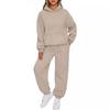 European & American Women's Autumn/Winter 2-Piece Casual Hoodie Sweatshirt and Sweatpants Set