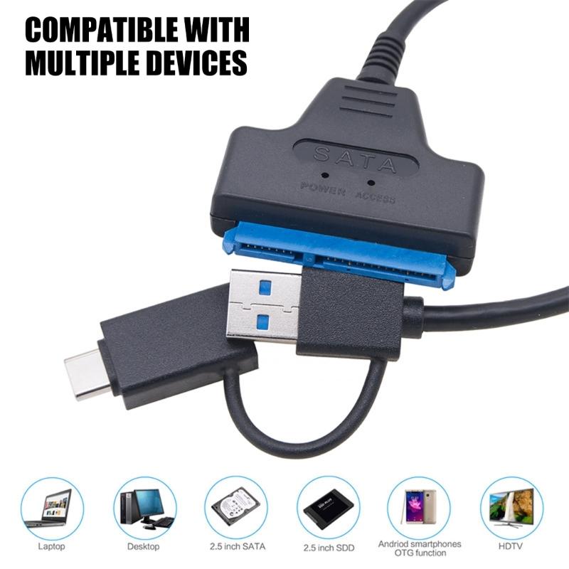 USB 3.0 Adapter Cable For 2.5Inch HDD/Solid Disk, 6Gbps Fast Speed Data Transfer Converter With UASP Support (Black)