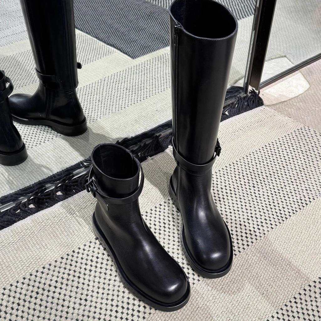 Rindsleder~ Grape Mom hat die gleichen Lederstiefel für Damen, abnehmbare Ritterstiefel, hohe Stiefel, Stiefel mit dicker Sohle und dickem Absatz.