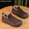 Platform Women Snow Boots Short Plush Casual Cotton Flats Shoes 2025 Trend Designer Walking Warm Non-slip Winter Botas De Mujer