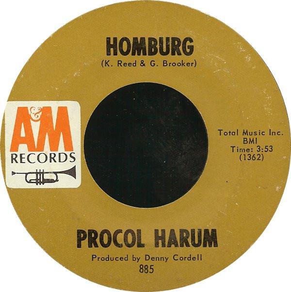 

7inch Record PROCOL HARUM Homburg Good Captain Clack 885 AM Records 1967 US Rock Used