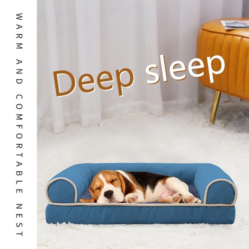 Dog Puppy Bed Rectangular Base Detachable Cushion Sofa for Small to Medium Pet Creative Pet Bed Cute Nest