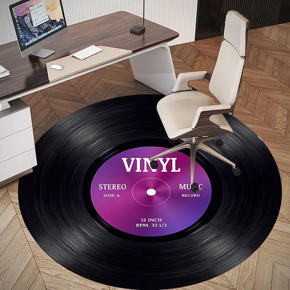 1 szt. Okrągła mata na krzesło z płyty winylowej Dywanik - Antypoślizgowa mata podłogowa do biura, sypialni i wystroju wnętrz c1125135