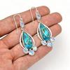 Turquoise Dangle Earrings: Sterling Silver Moonstone Gemstone