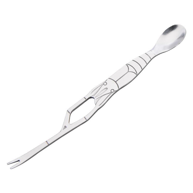 

2Pcs Seafood Tools Creative Double Headed Stainless Steel Fork and Spoon for Crab and Lobster Fruit Fork Spoon Seafood Tools серебряный