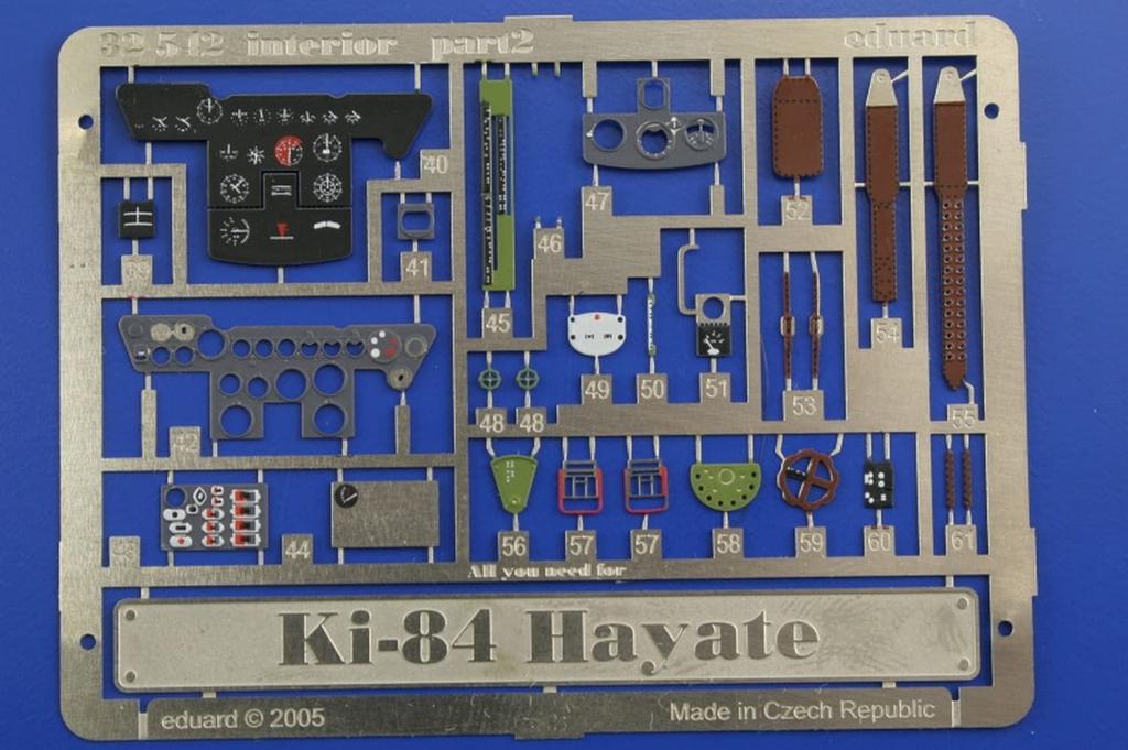 Eduard 1/32 scale Nakajima Ki-84 Hayate interior photo-etched parts (for Hasegawa) plastic model kit EDU32542