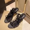 Fashion Women's Sandals with Straps Exposed Toes Square High Heels Comfortable Multi-Color Fashion Designer Style