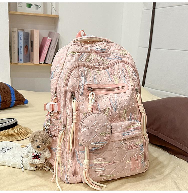 Schoolbag Schoolbag Female High School Student Class Commuter Bag Trendy Cool Ins Backpack Junior High School Girl Cute Travel Shoulders