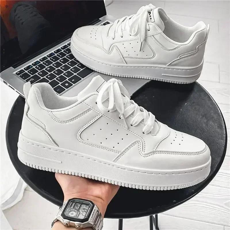 New Aerating Plate Shoes Men's Fashionable All-Matching Platform White Shoes Sports