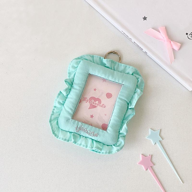 1PC Card Holder Sweet Pillow Shaped Korean Girl Photo Card Case Cute Photocard Holder Keychain Holder Photocard Ins Style 6 Colors