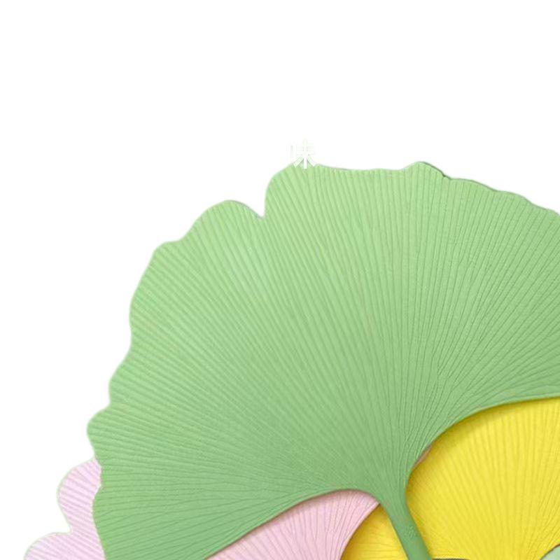 Artistic Drop-proof Ginkgo Leaf Hand-cranked Plastic Fan