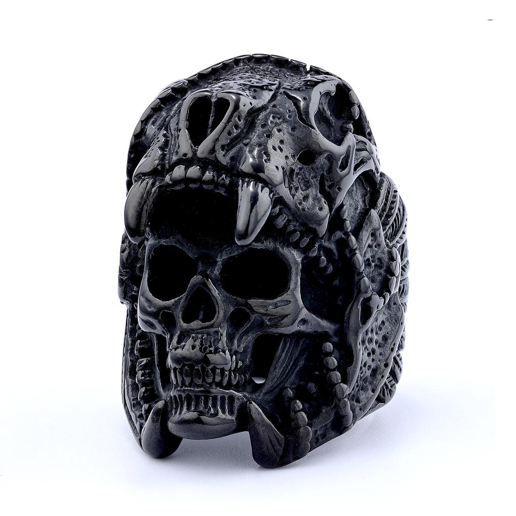 Ring domineering big skull shape ring men's retro fashion jewelry