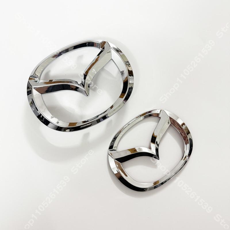ABS Car Logo Front Grille Rear Trunk Steering Wheel Decoration Sticker For MAZDA2 2009- 2011-2015 16 17-2025 2026 MAZDA2 Emblem BBF3