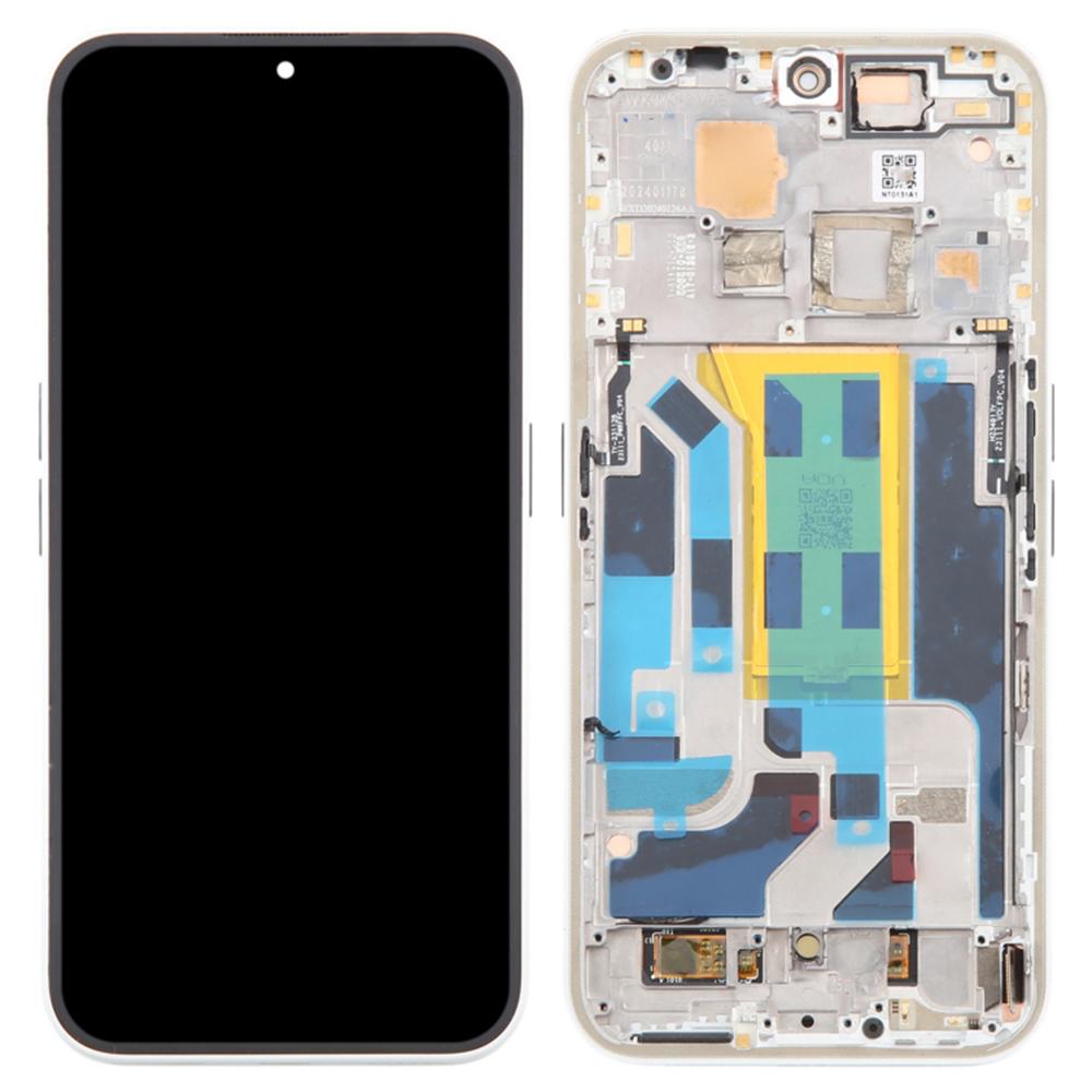 

Ні за що Телефон (2а) Плюс OEM Класу S OLED Екран та Збірка Дигітайзера+Рамка (Без логотипу) White