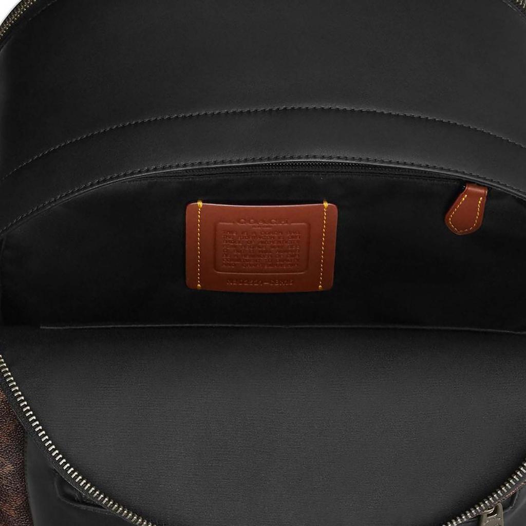 Coach West 32 Classic Logo Horse And Carriage Pattern Leather And Fabric Mixed Material Backpack Large Unisex Backpack Truffle CBX16-QBYBL