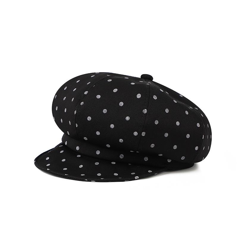 

2026 New Cloud Beret Women Spring Summer Casual Pleated Octagonal Painter Hat Female M чёрный
