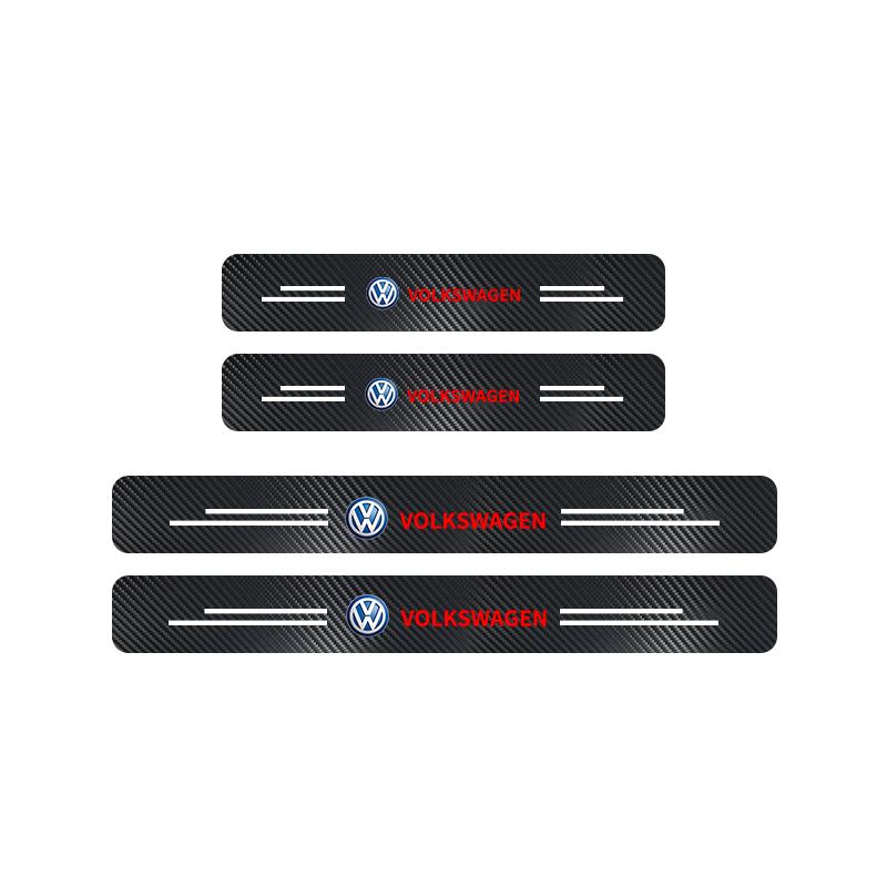 Für VOLKSWAGEN VW Autotürschwellenleisten Kofferraum Heckstoßstange Schutz Lederaufkleber Für Volkswagen VW GTI TOURAN CADDY